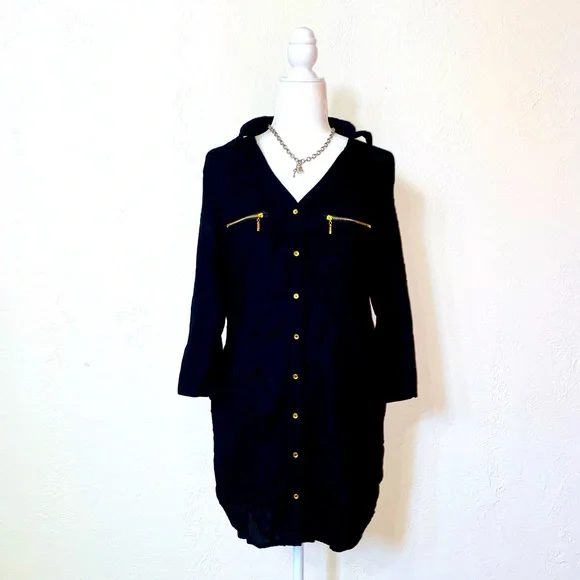 Guess Long Sleeve Shirt Dress - Picture 1 of 7